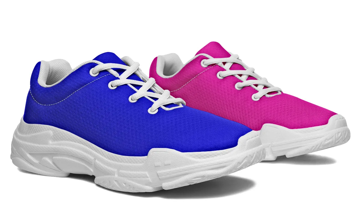 Blue And Pink Mismatch Chunky Sneakers