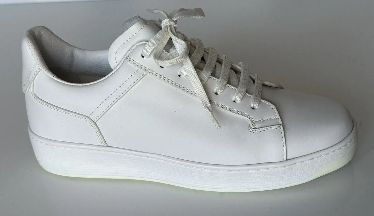 Bottega Veneta Men's White Calf Leather Sneakers 6 US (39) 578298 9122 NIB $690