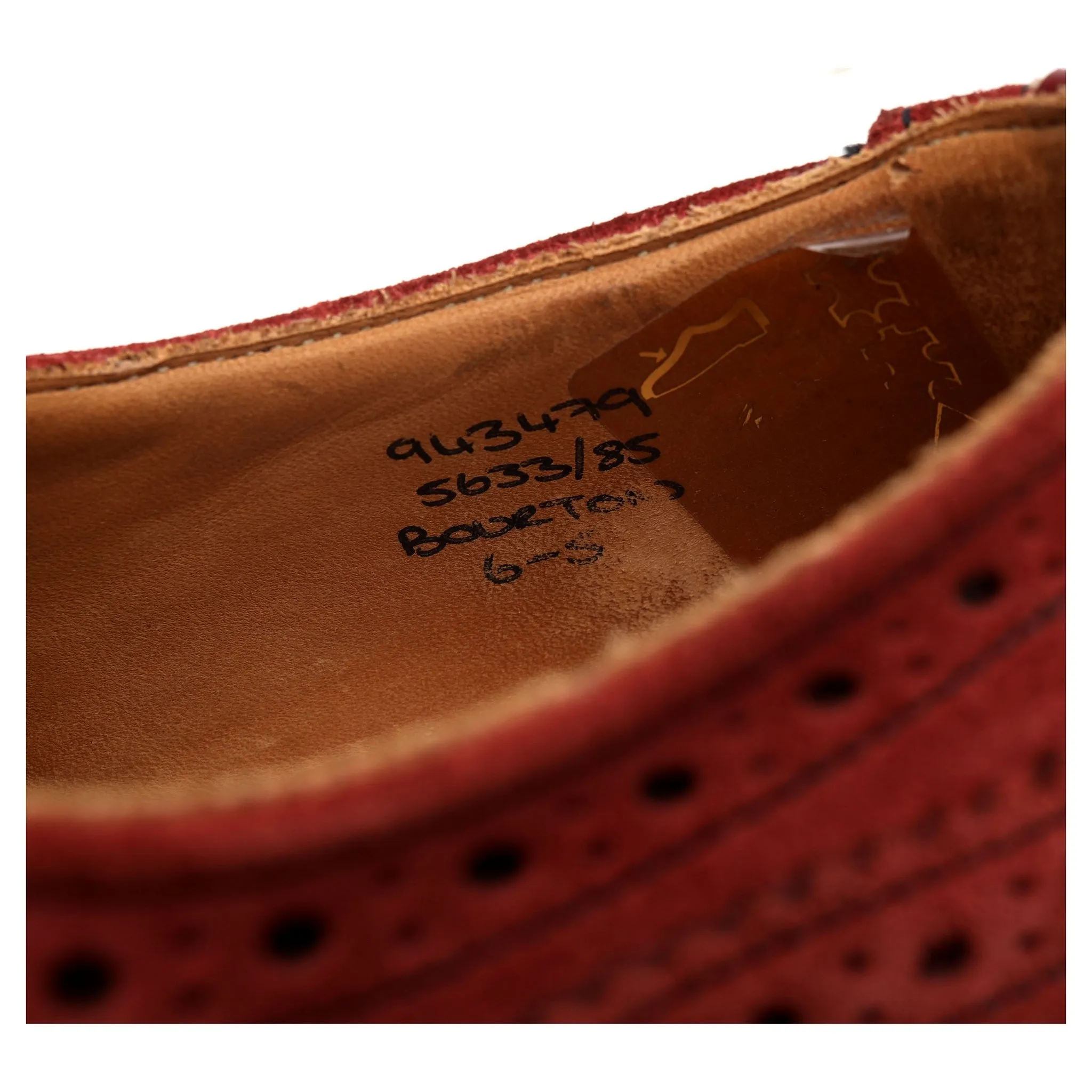 'Bourton' Red Suede Derby Brogues UK 6