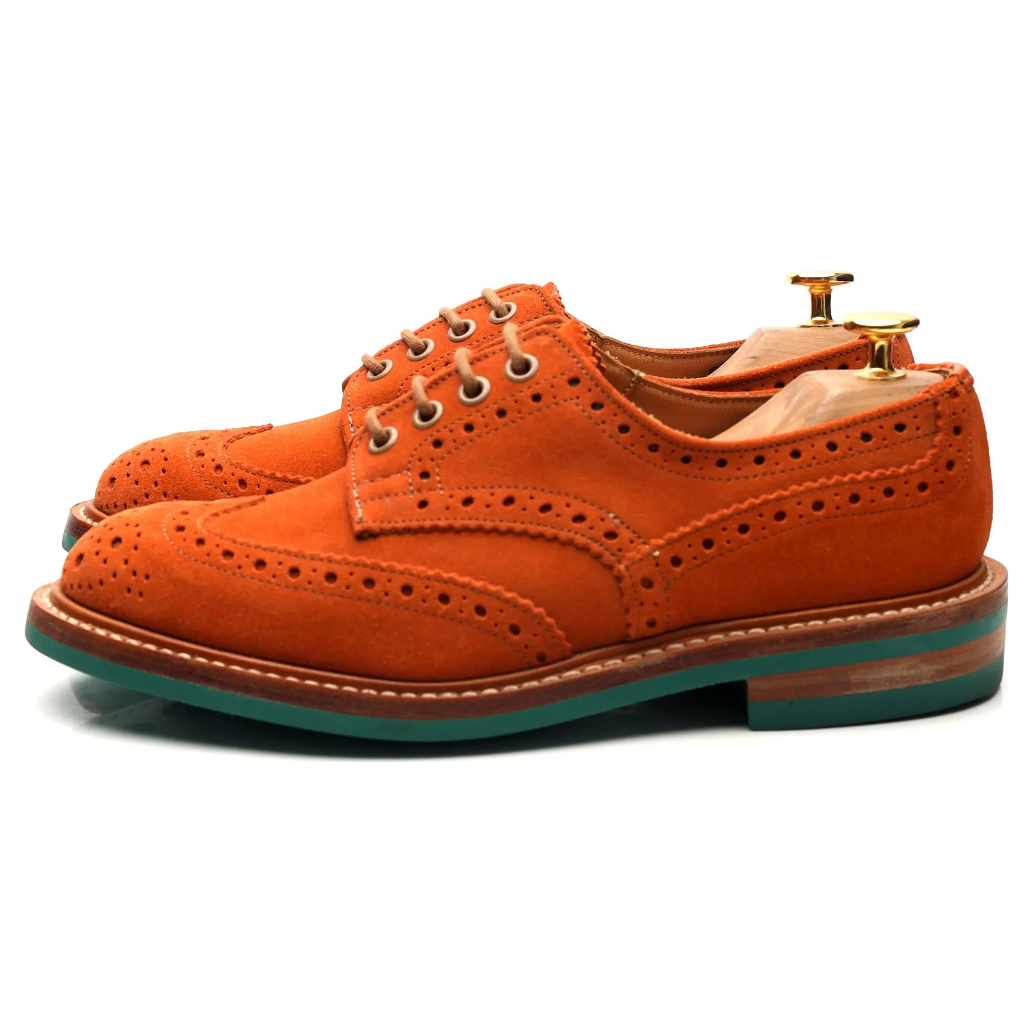 'Bourton' Tan Brown Suede Derby Brogues UK 5.5