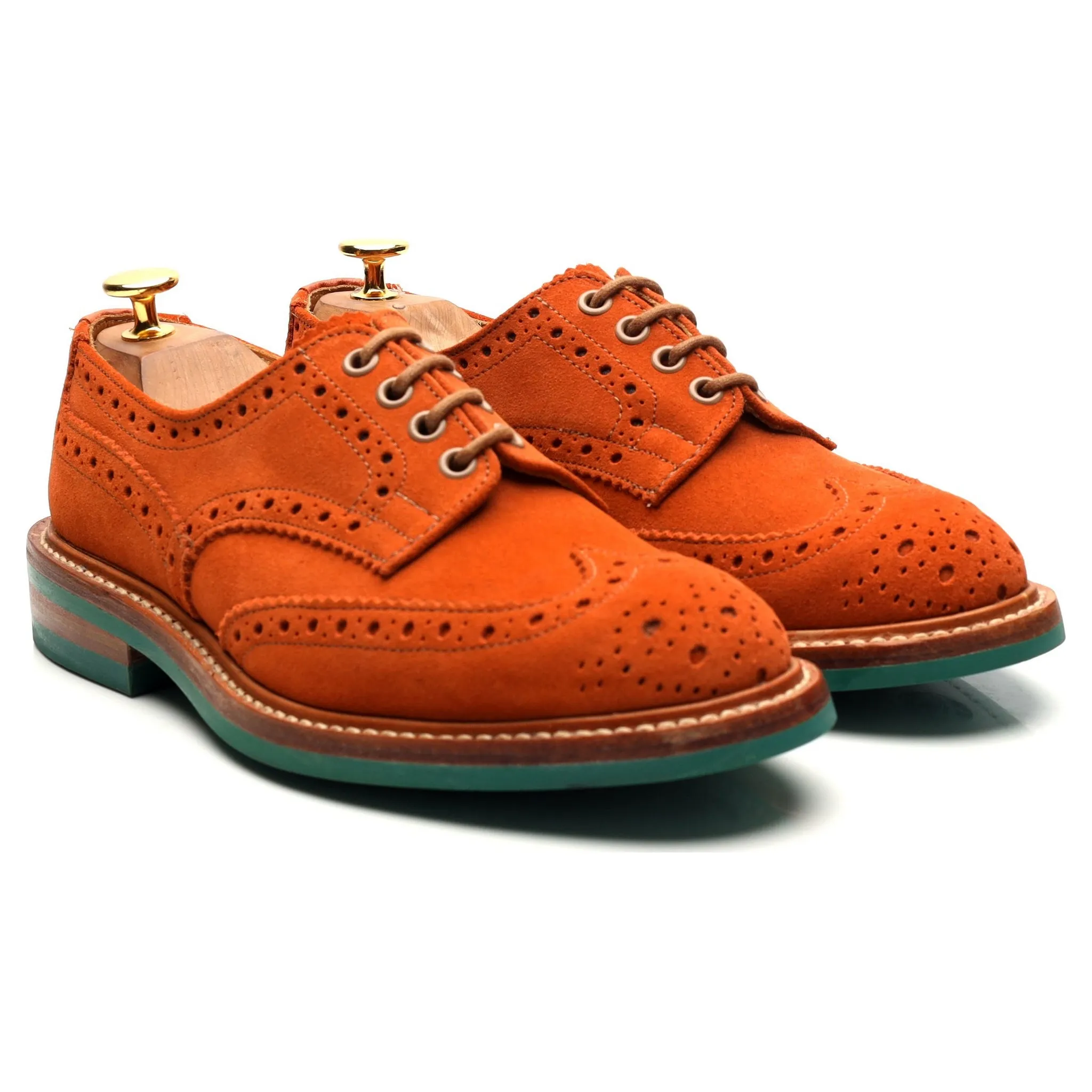 'Bourton' Tan Brown Suede Derby Brogues UK 5.5