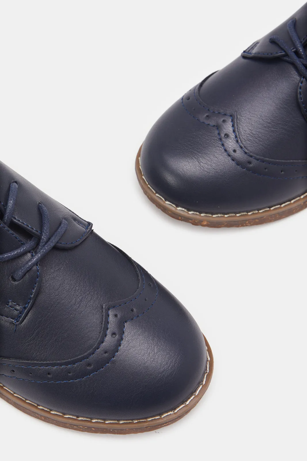 Boys Navy Lace Up Brogues