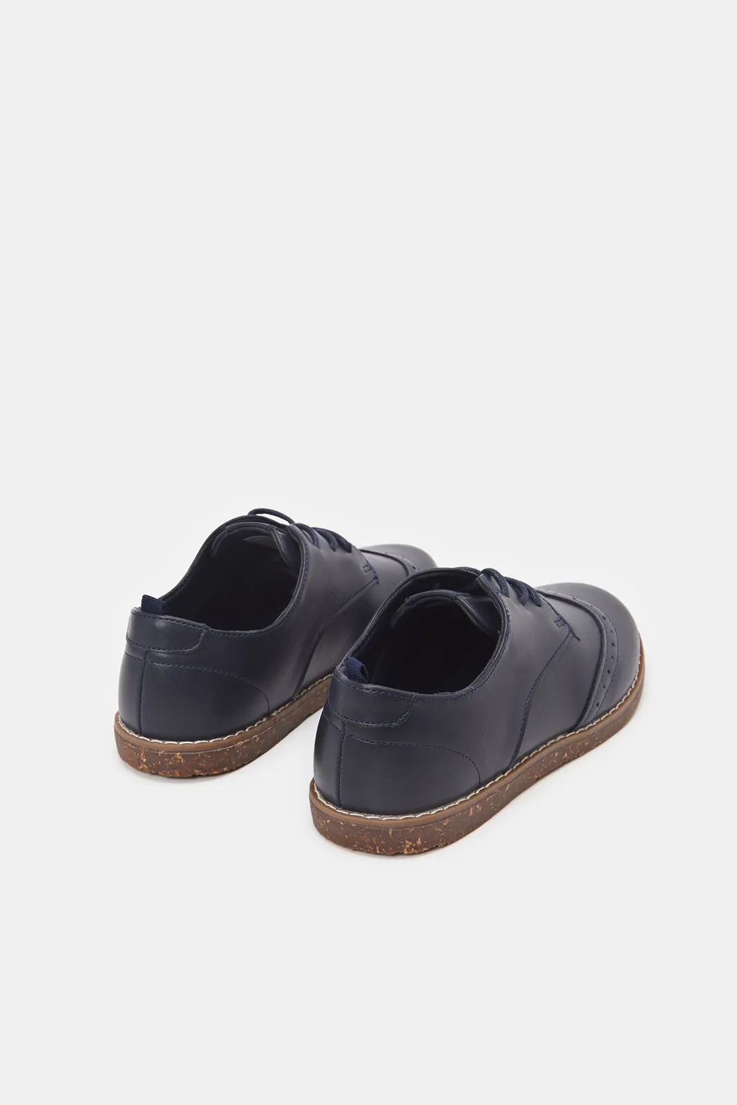 Boys Navy Lace Up Brogues