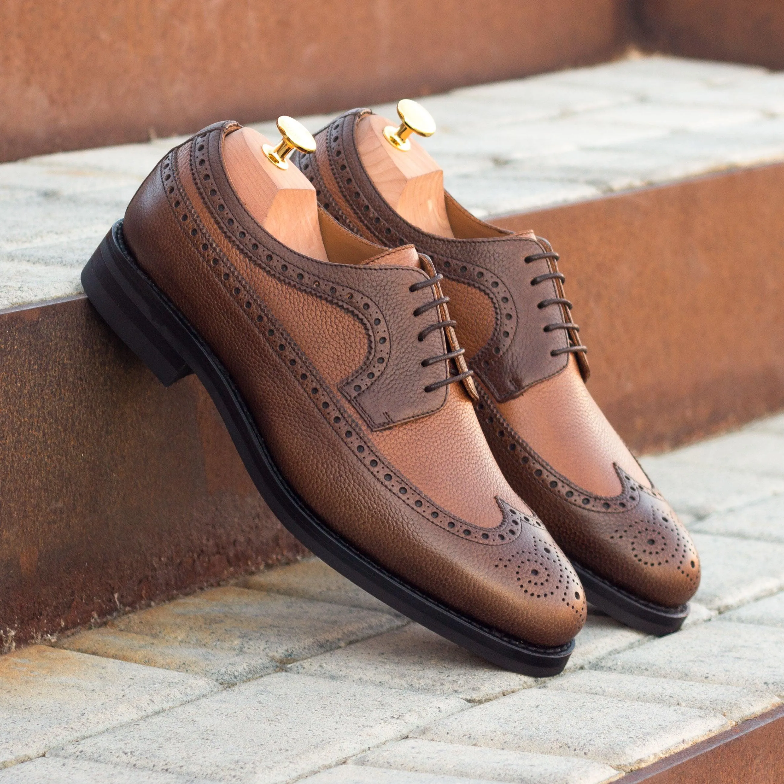 Brown Full grain Leather Longwing Blucher