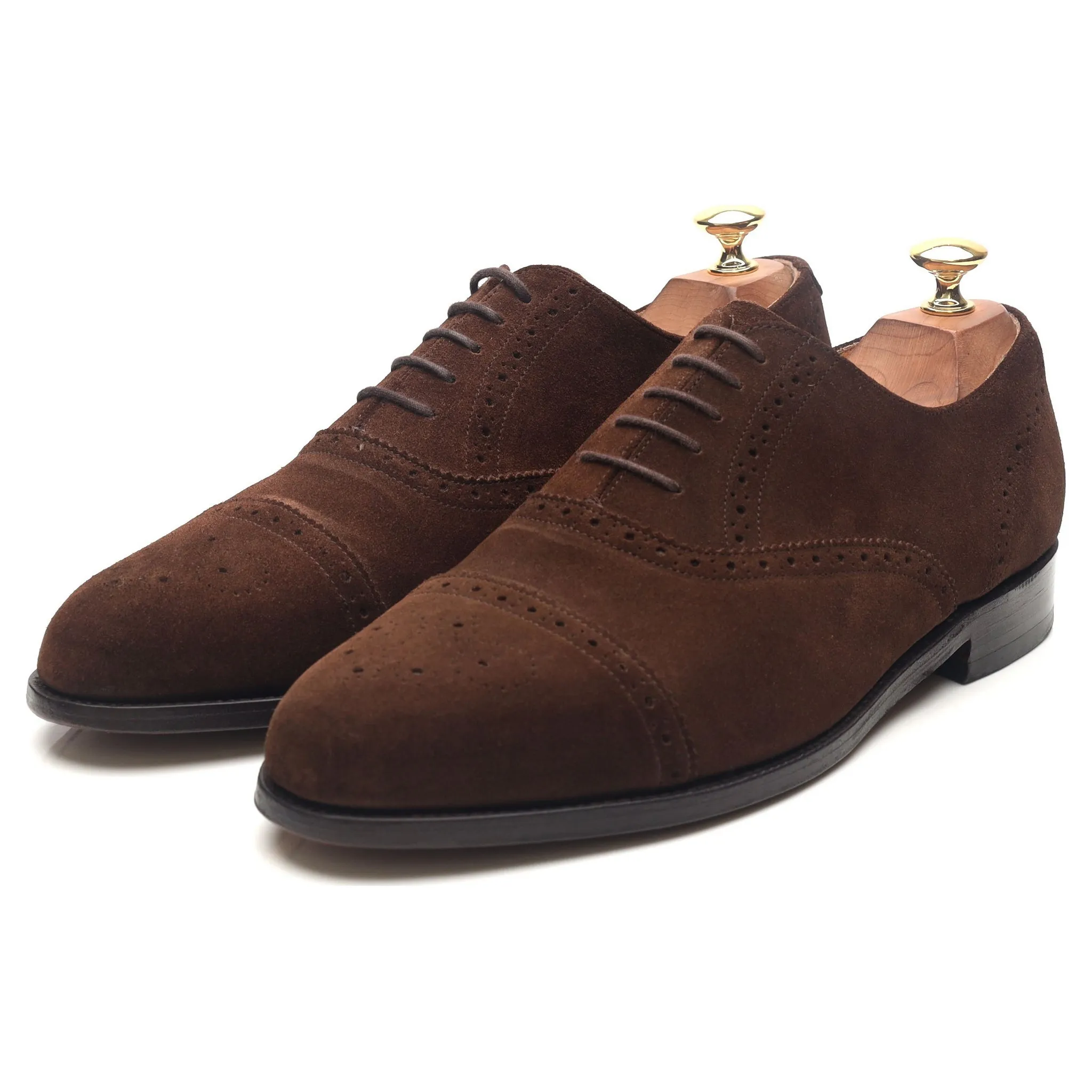 Brown Suede Oxford Semi Brogues UK 8.5 G