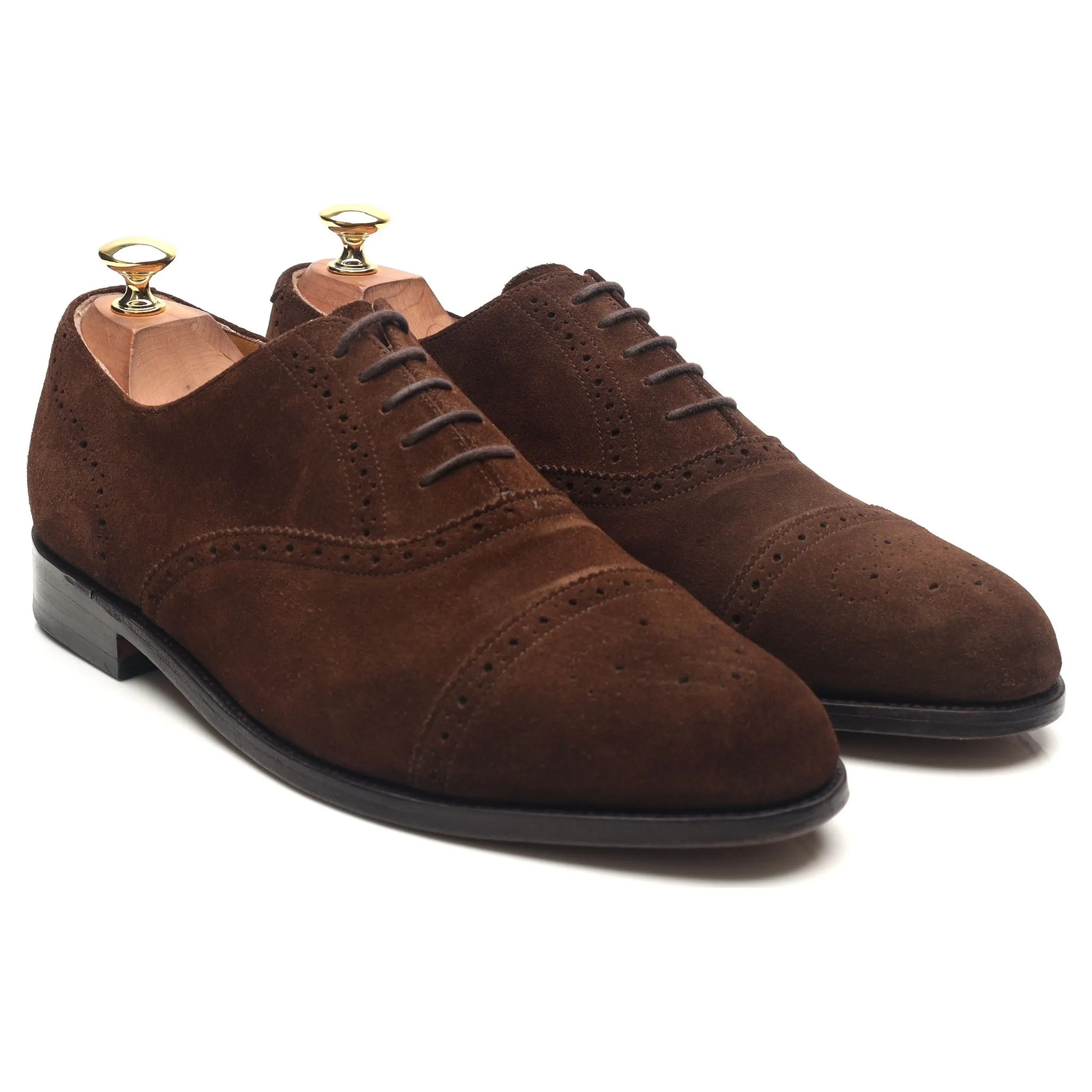 Brown Suede Oxford Semi Brogues UK 8.5 G