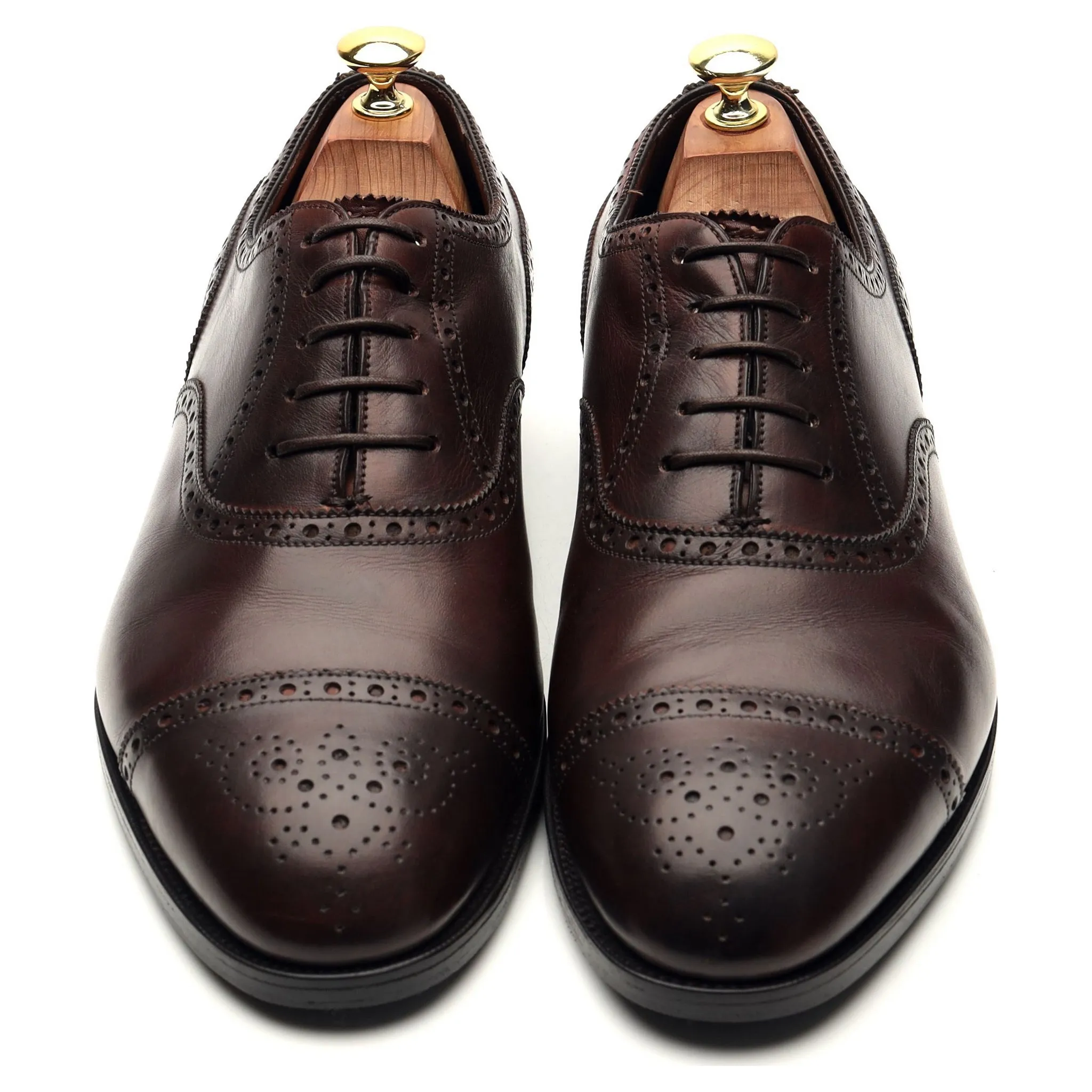 'Cadogan' Dark Brown Leather Oxford Semi Brogues UK 8.5 F