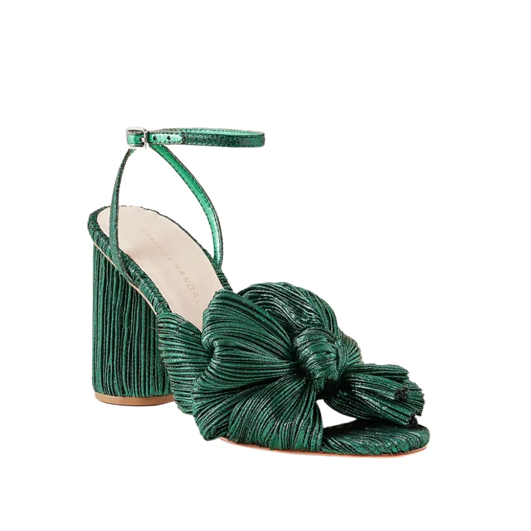 Camellia Knot Mule - Emerald