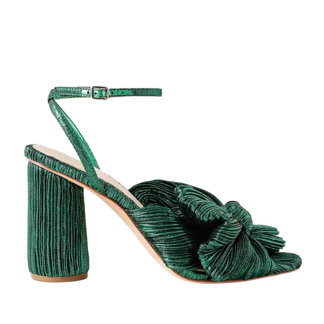 Camellia Knot Mule - Emerald