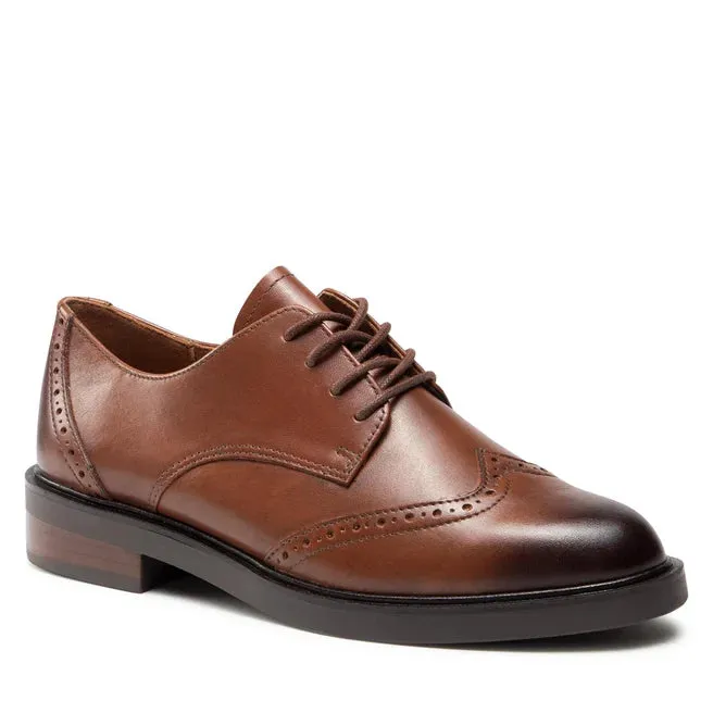 Caprice Cognac Lace up Brogue shoe.