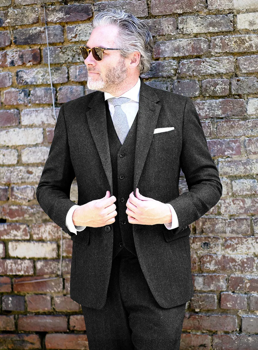 Charcoal Herringbone Tweed Jacket