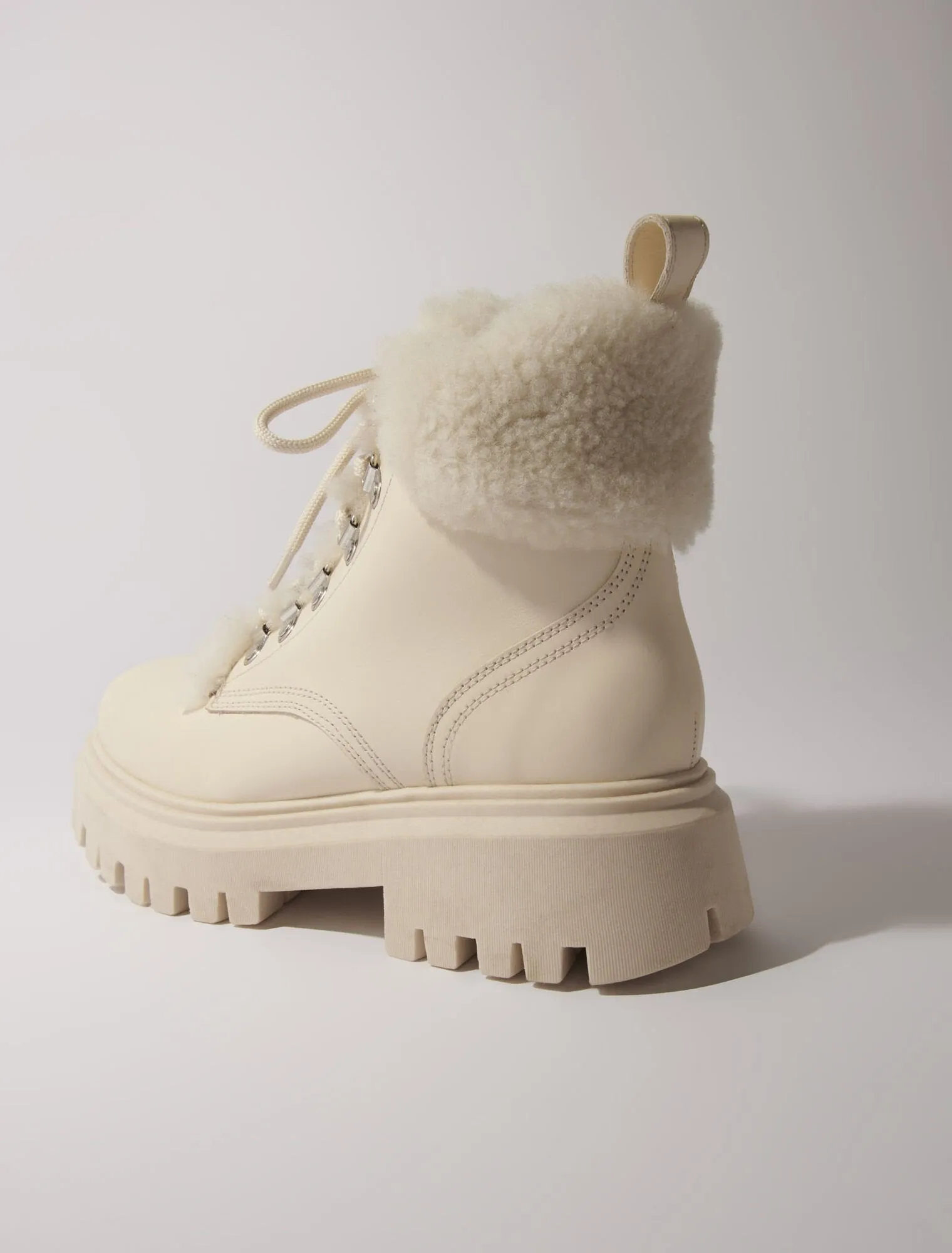 Chunky faux fur boots