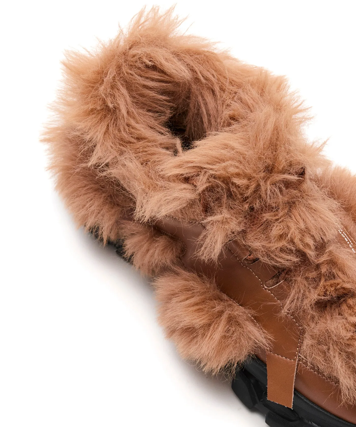 Chunky Fur Sneakers - Camel