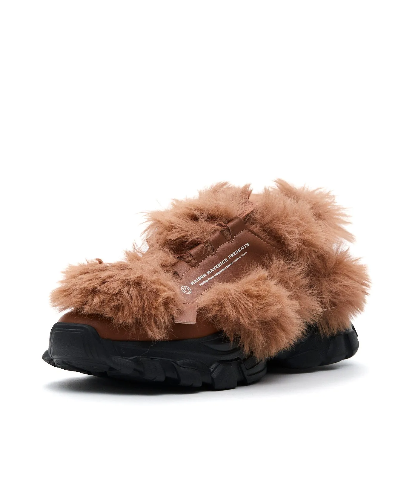 Chunky Fur Sneakers - Camel