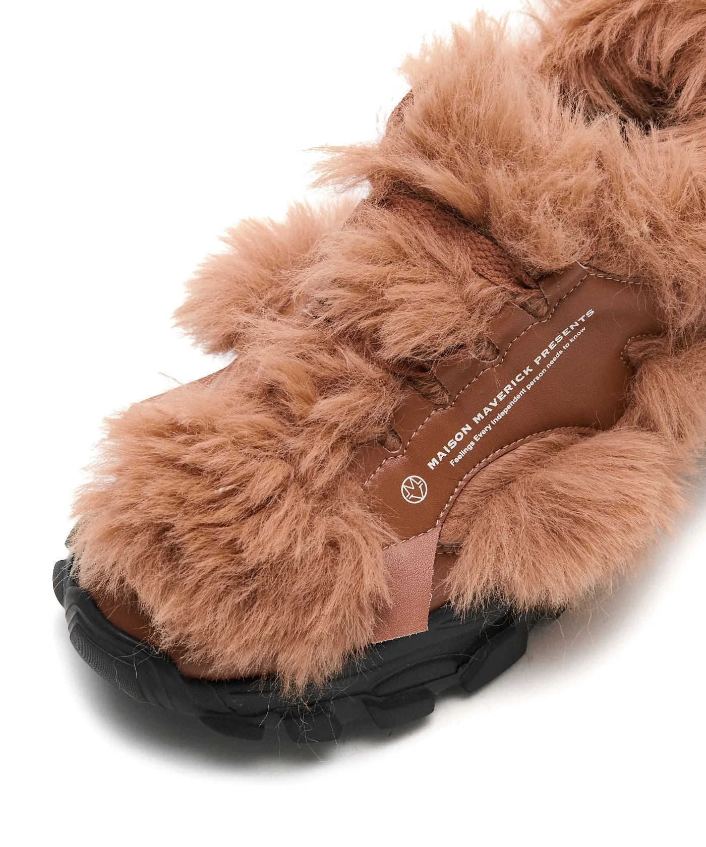 Chunky Fur Sneakers - Camel