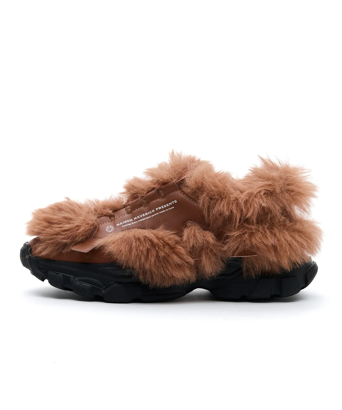 Chunky Fur Sneakers - Camel