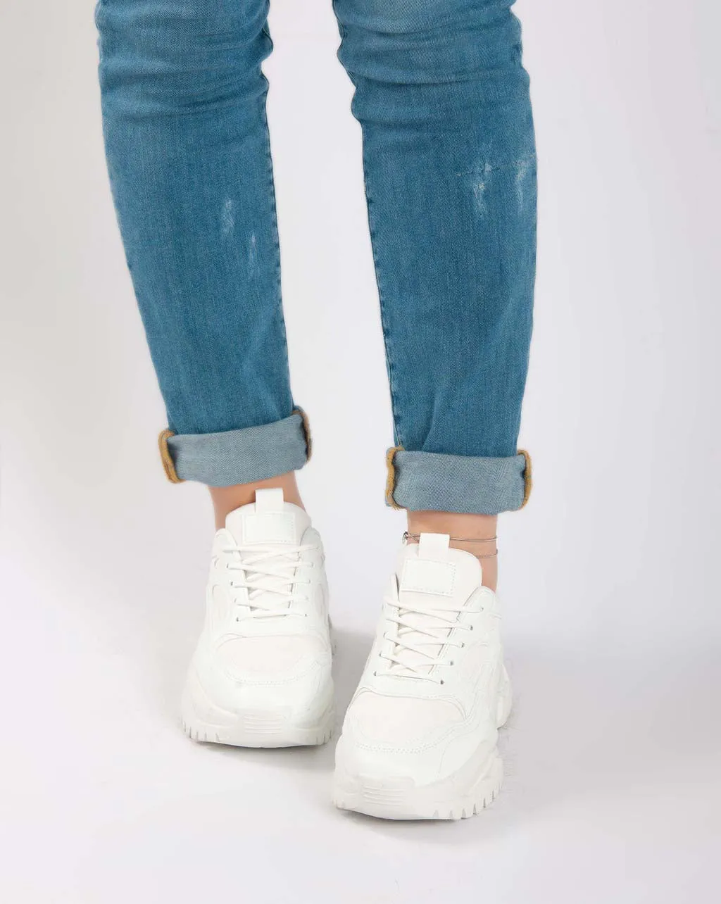 Chunky High Sneakers - White