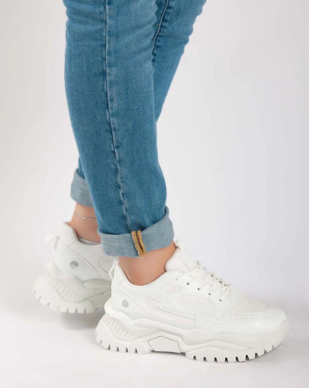 Chunky High Sneakers - White