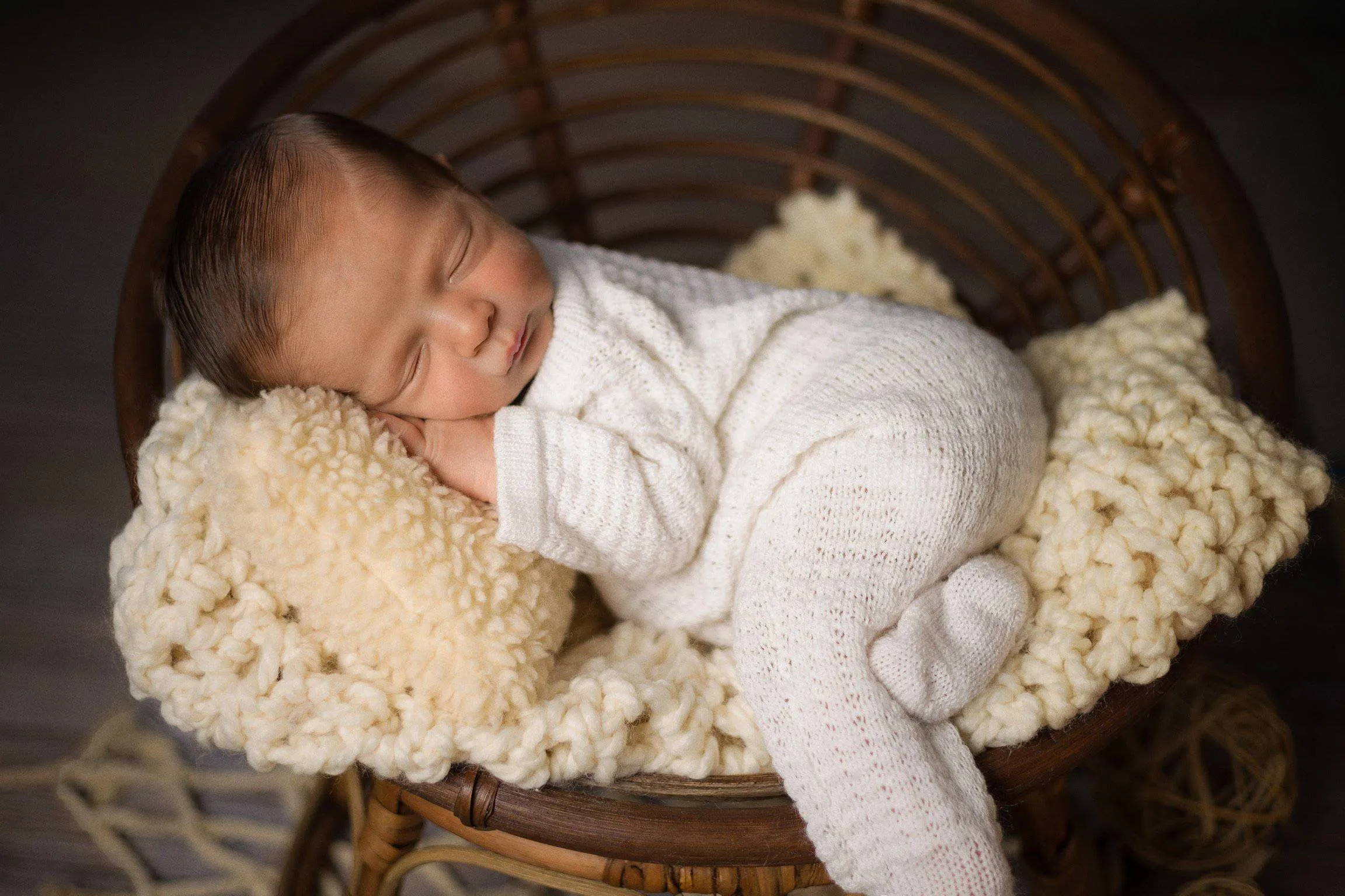 Chunky Light Cream Baby Blanket