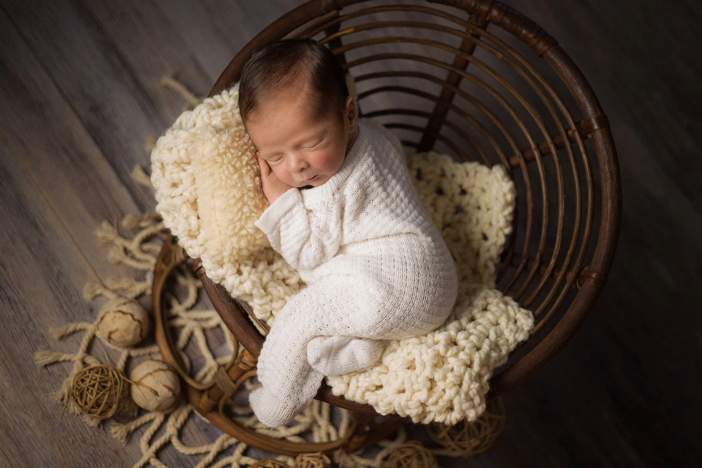 Chunky Light Cream Baby Blanket