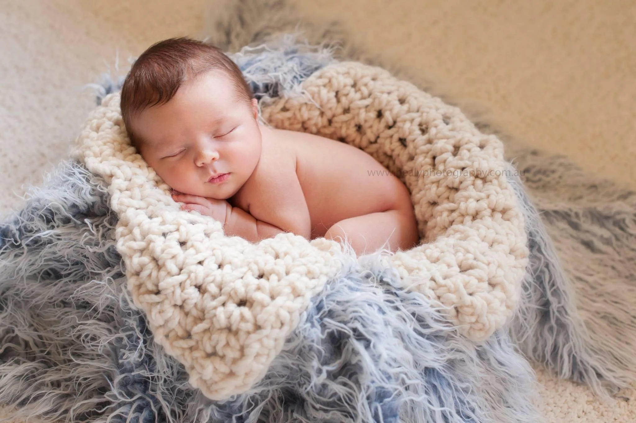 Chunky Light Cream Baby Blanket