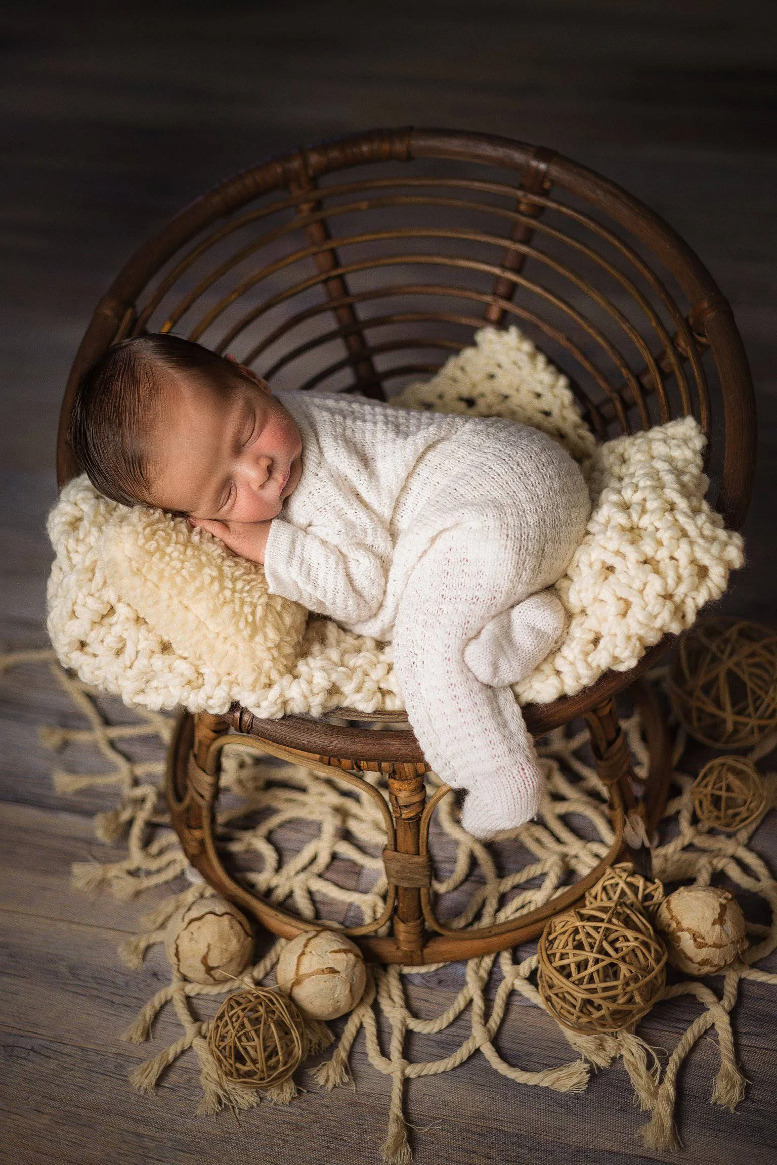 Chunky Light Cream Baby Blanket