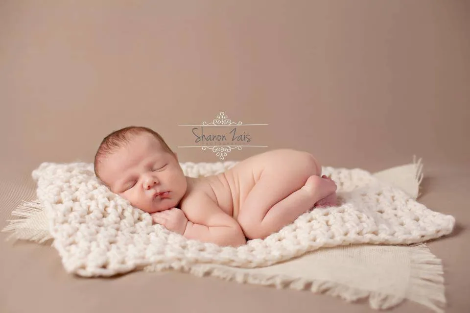 Chunky Light Cream Baby Blanket