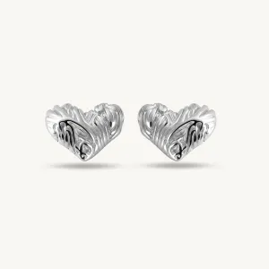 Chunky Molten Heart Earrings