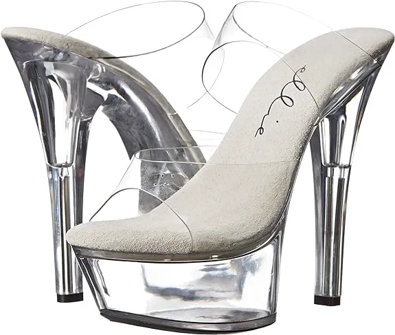 Coco-601 Clear 6" Heel Mule Sandals