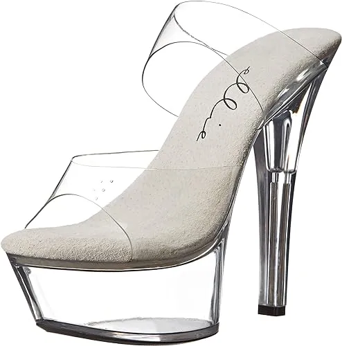 Coco-601 Clear 6" Heel Mule Sandals