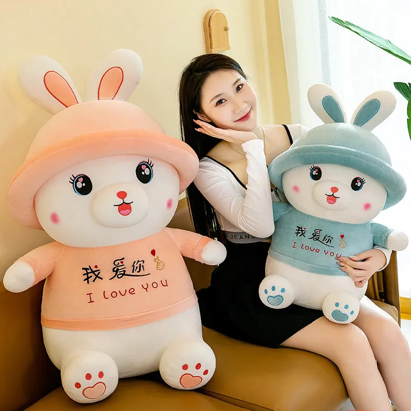 Cute Bunny Plush with I Love You Message