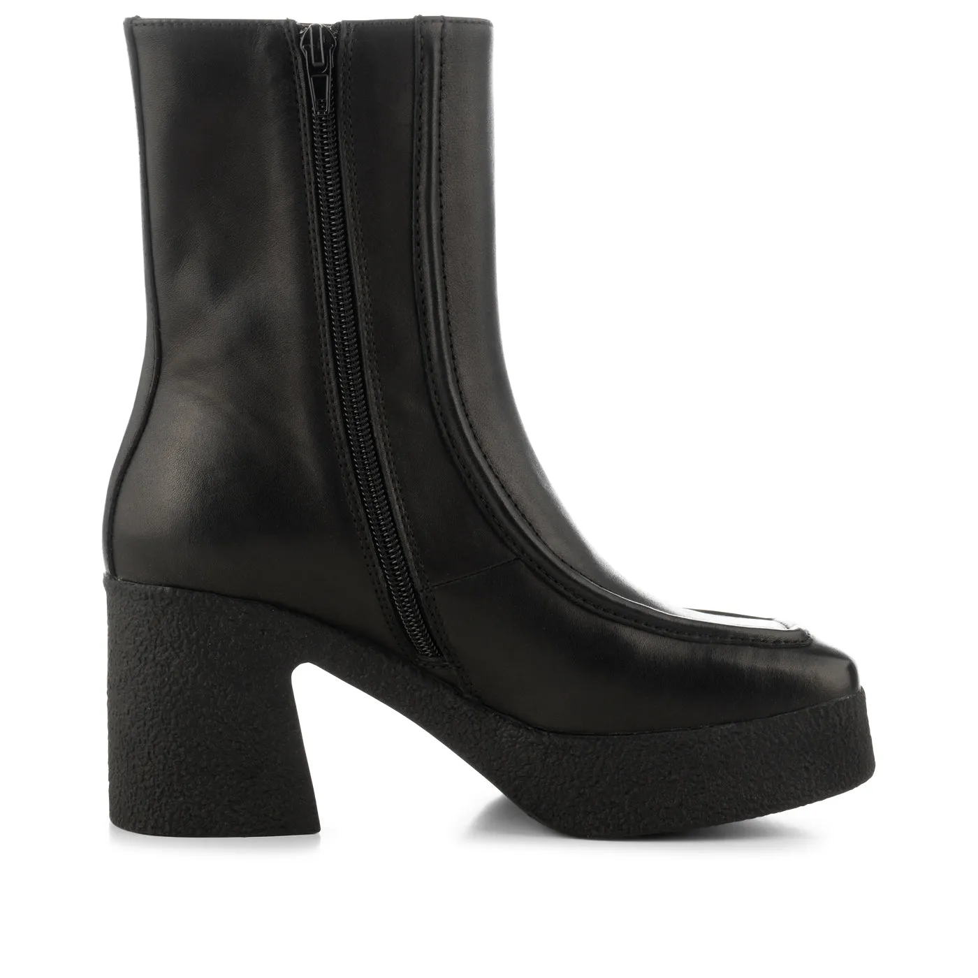 Daphni bootie leather - BLACK