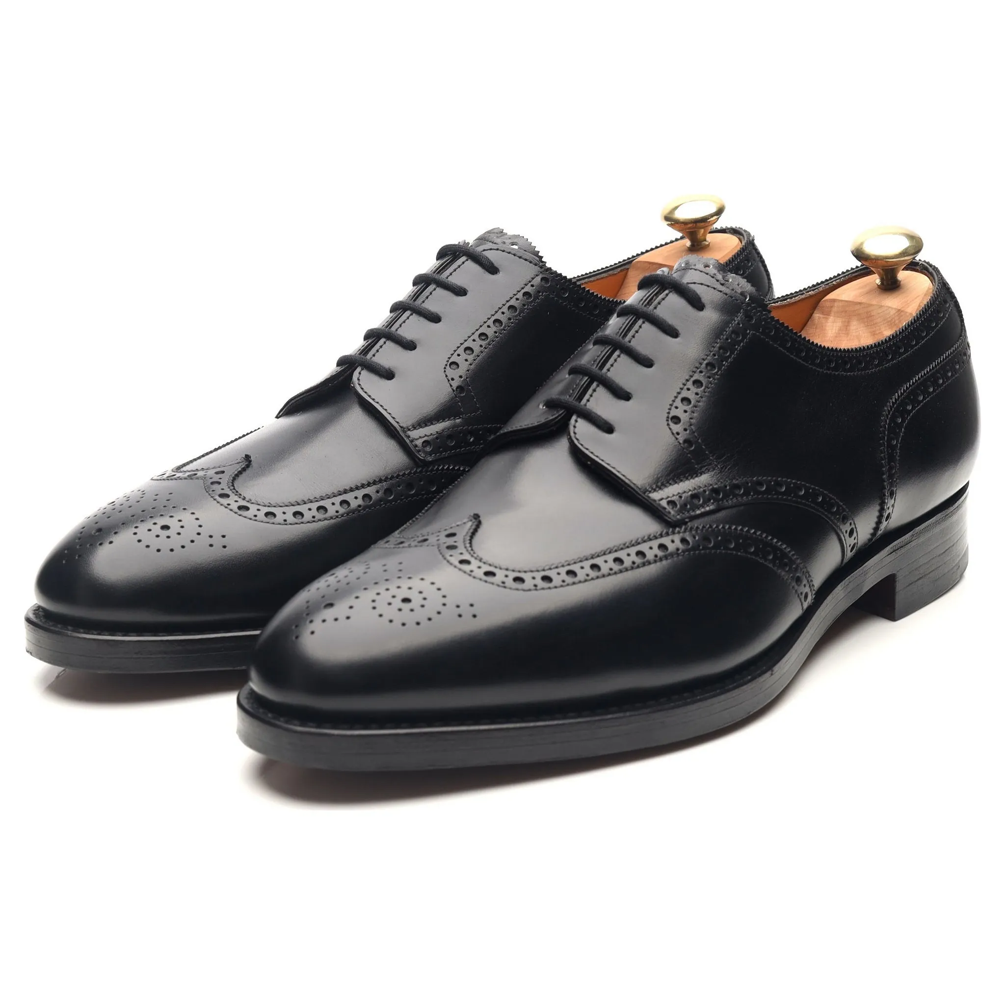 'Darby' Black Leather Derby Brogues UK 10.5 E