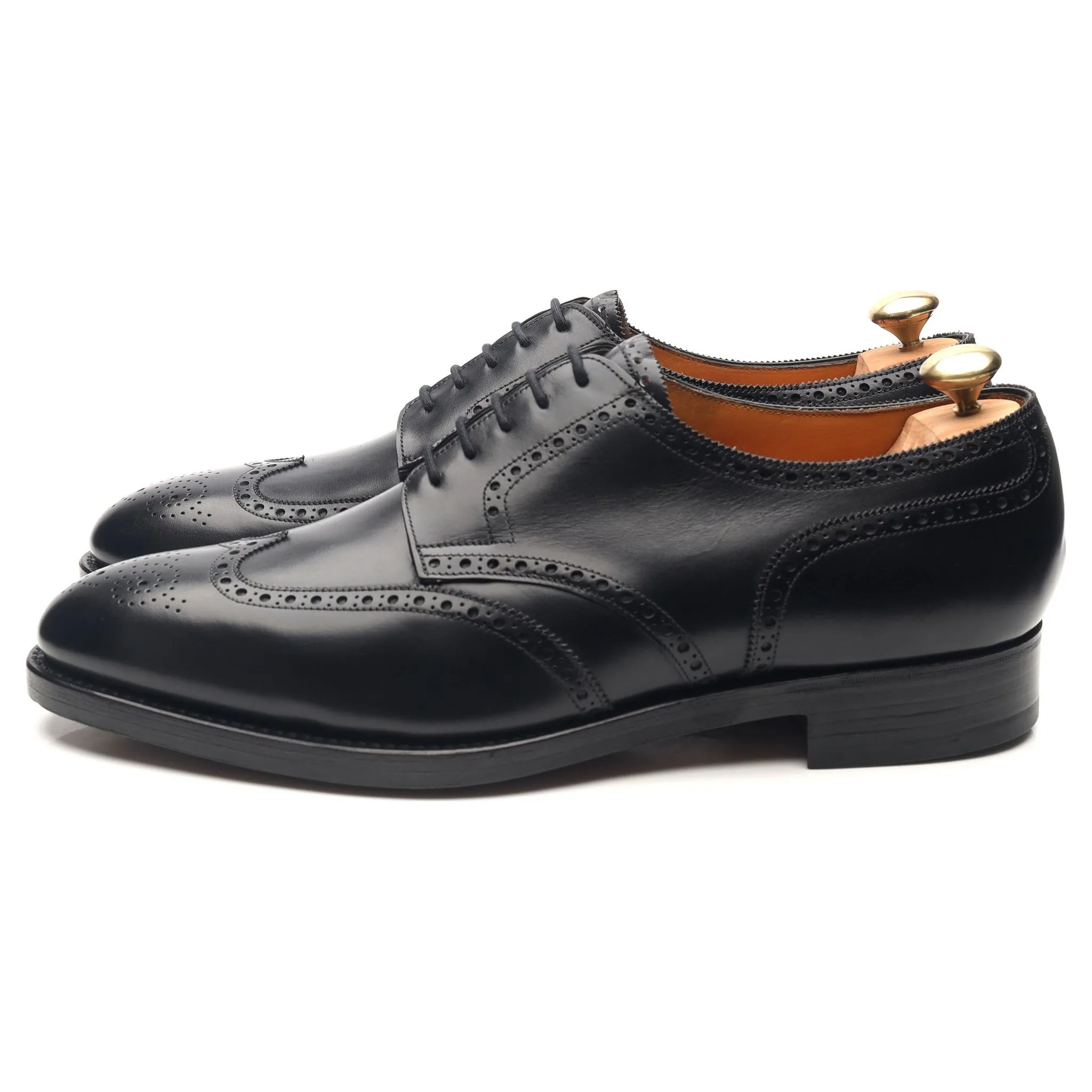 'Darby' Black Leather Derby Brogues UK 10.5 E