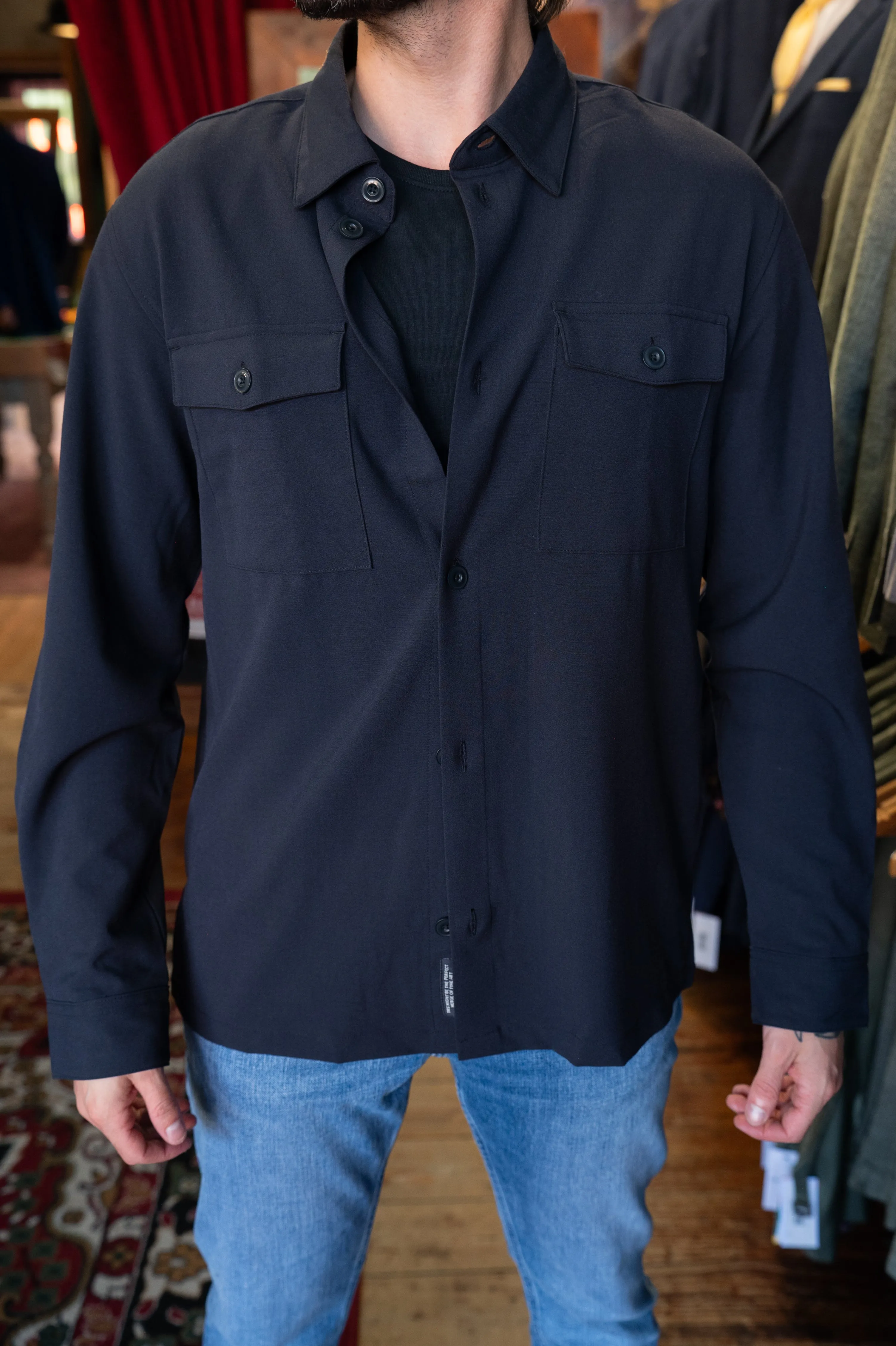 Dark Navy Travel Overshirt Casual Look