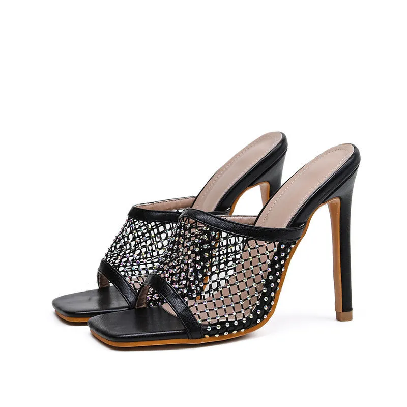 Diva Netted Square Heels