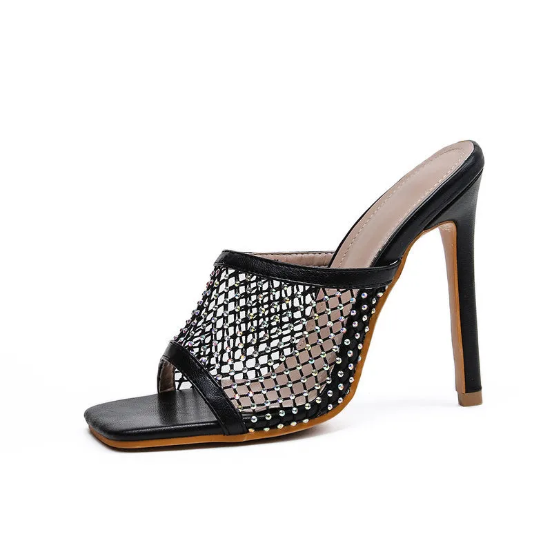 Diva Netted Square Heels