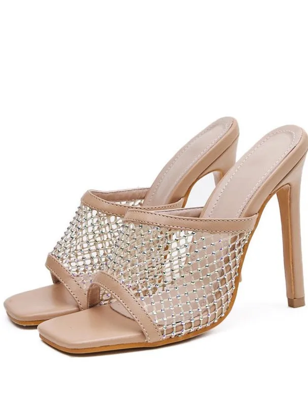 Diva Netted Square Heels