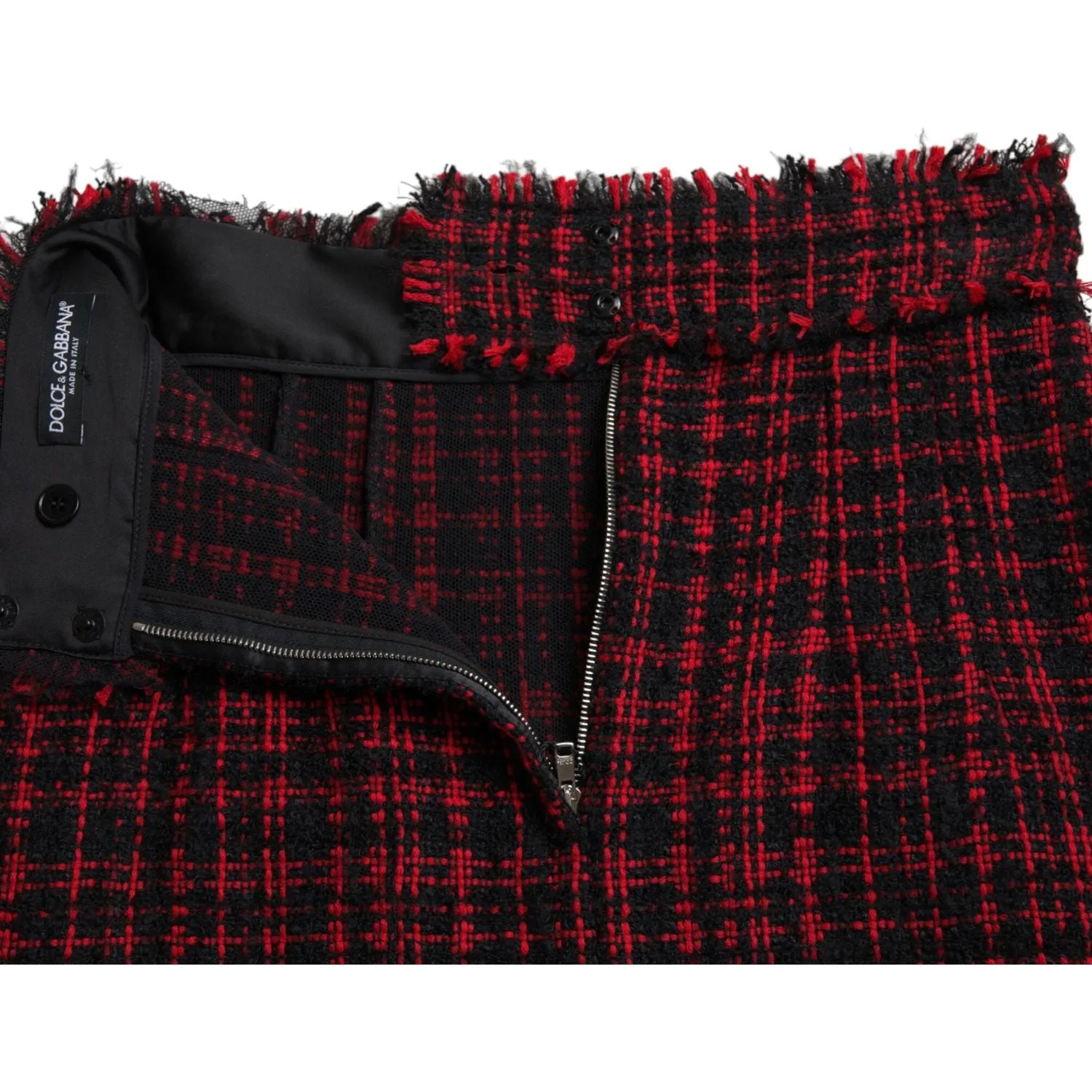 Dolce & Gabbana Tantalizing Tartan High-Waist Mini Skirt