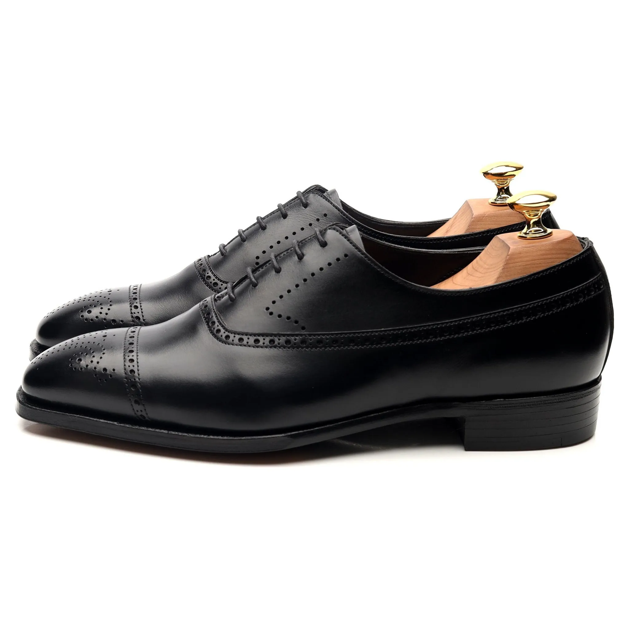 'Edward' Black Leather Oxford Brogues UK 6 E