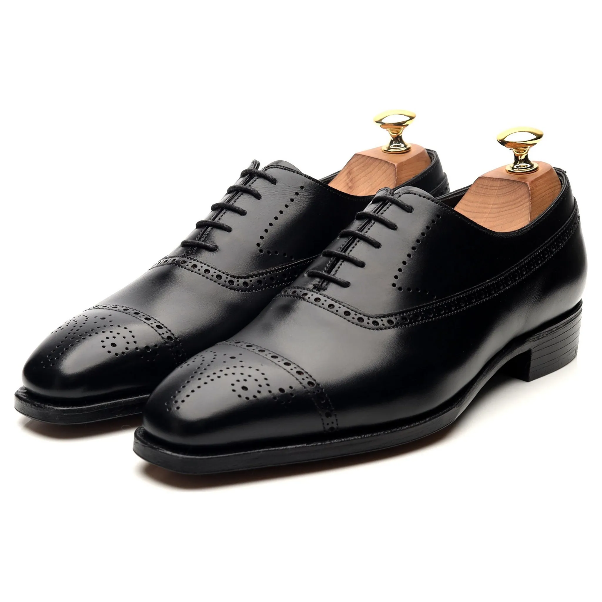 'Edward' Black Leather Oxford Brogues UK 6 E