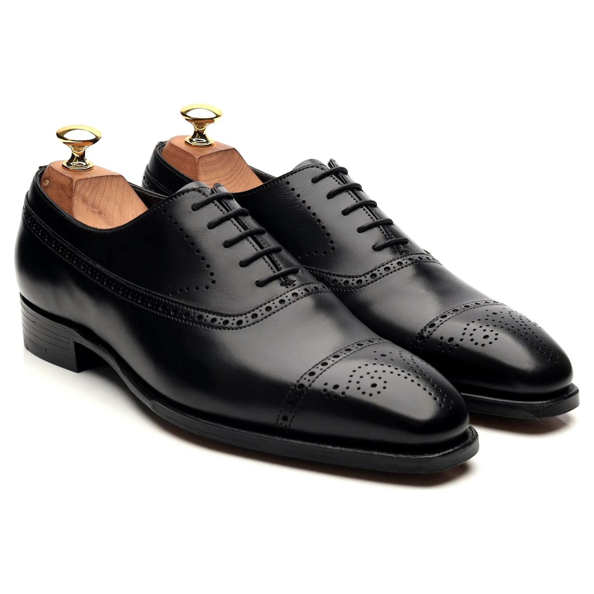 'Edward' Black Leather Oxford Brogues UK 6 E