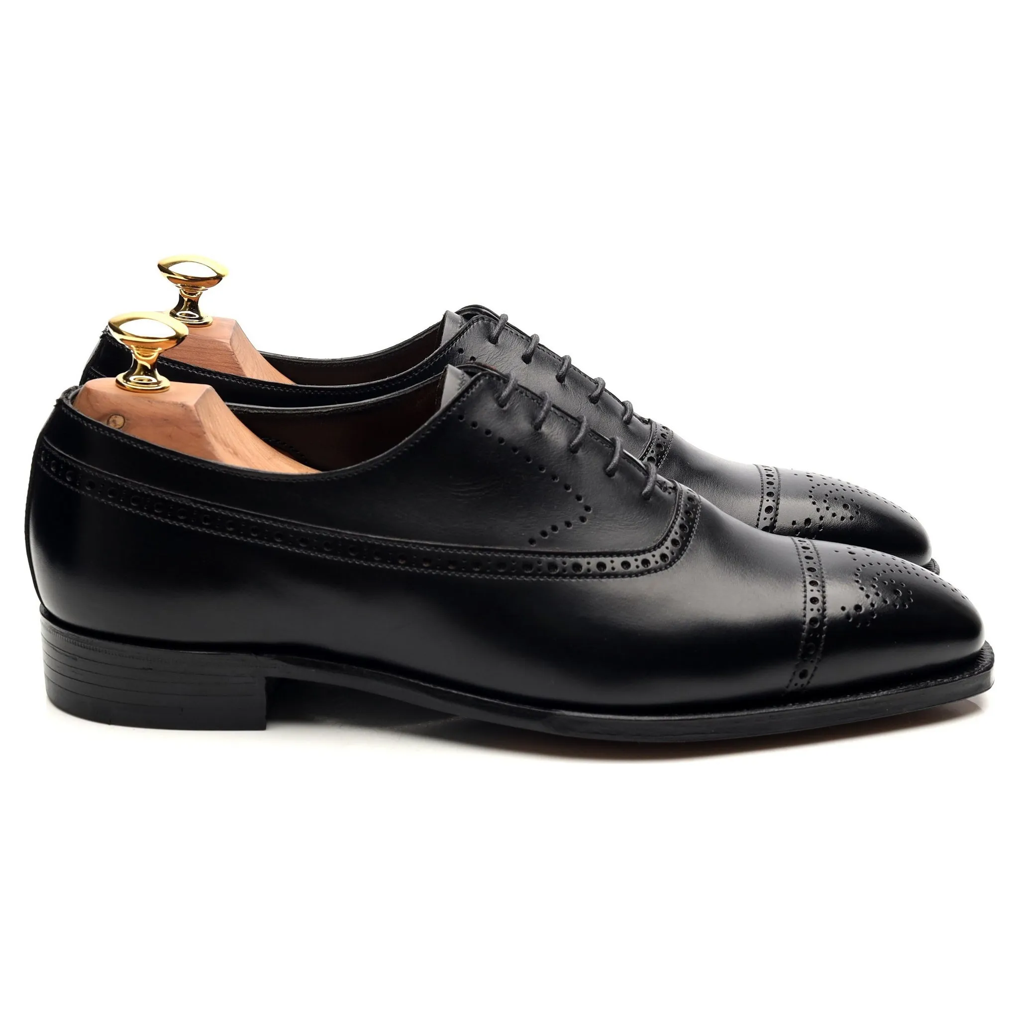 'Edward' Black Leather Oxford Brogues UK 6 E