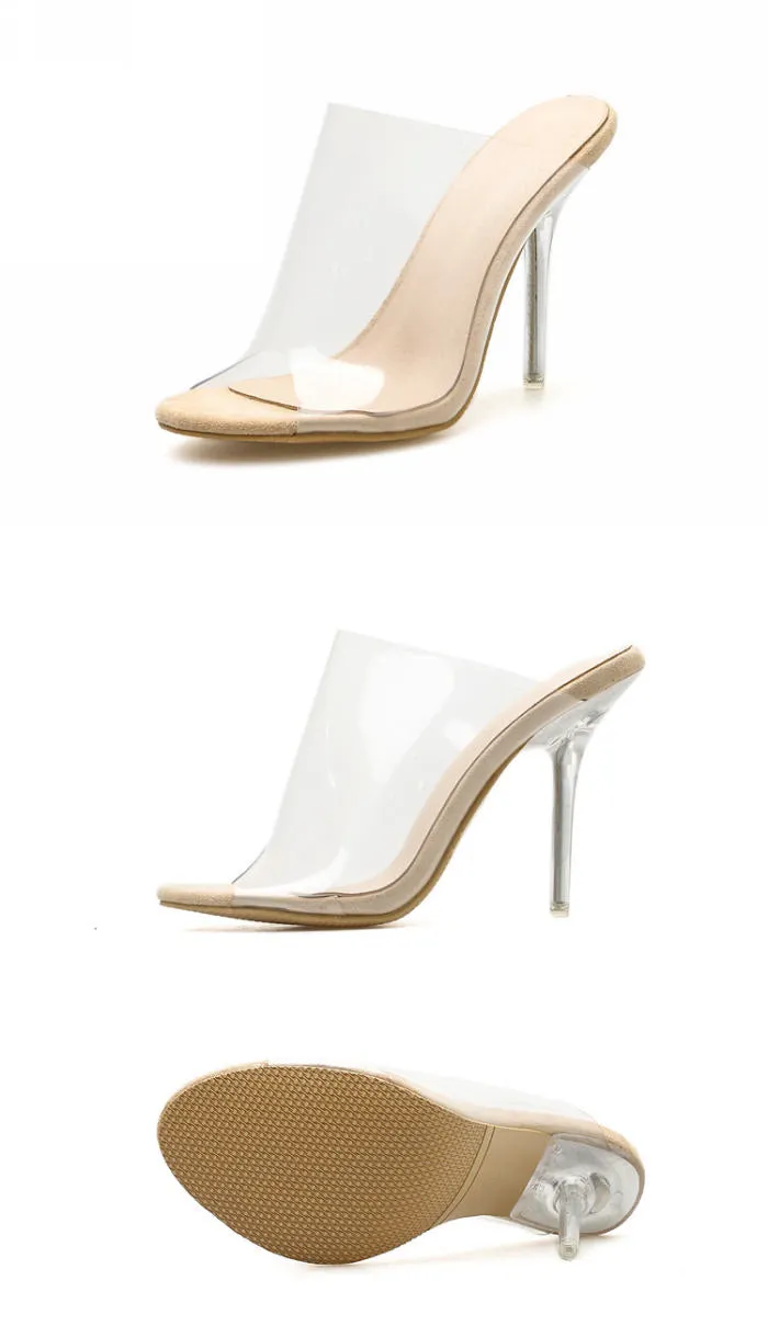 Eeezy Nude Perspex Heels