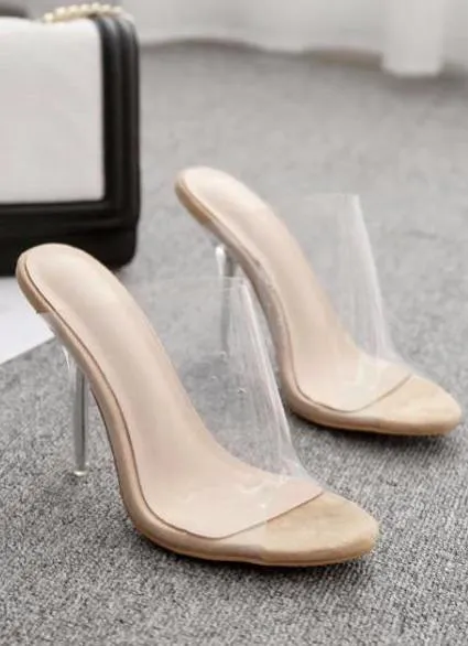 Eeezy Nude Perspex Heels