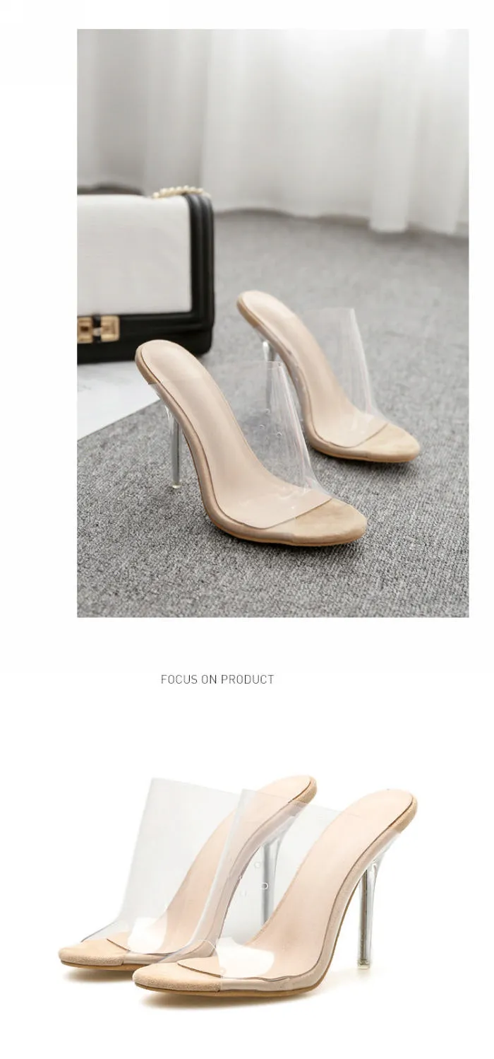 Eeezy Nude Perspex Heels