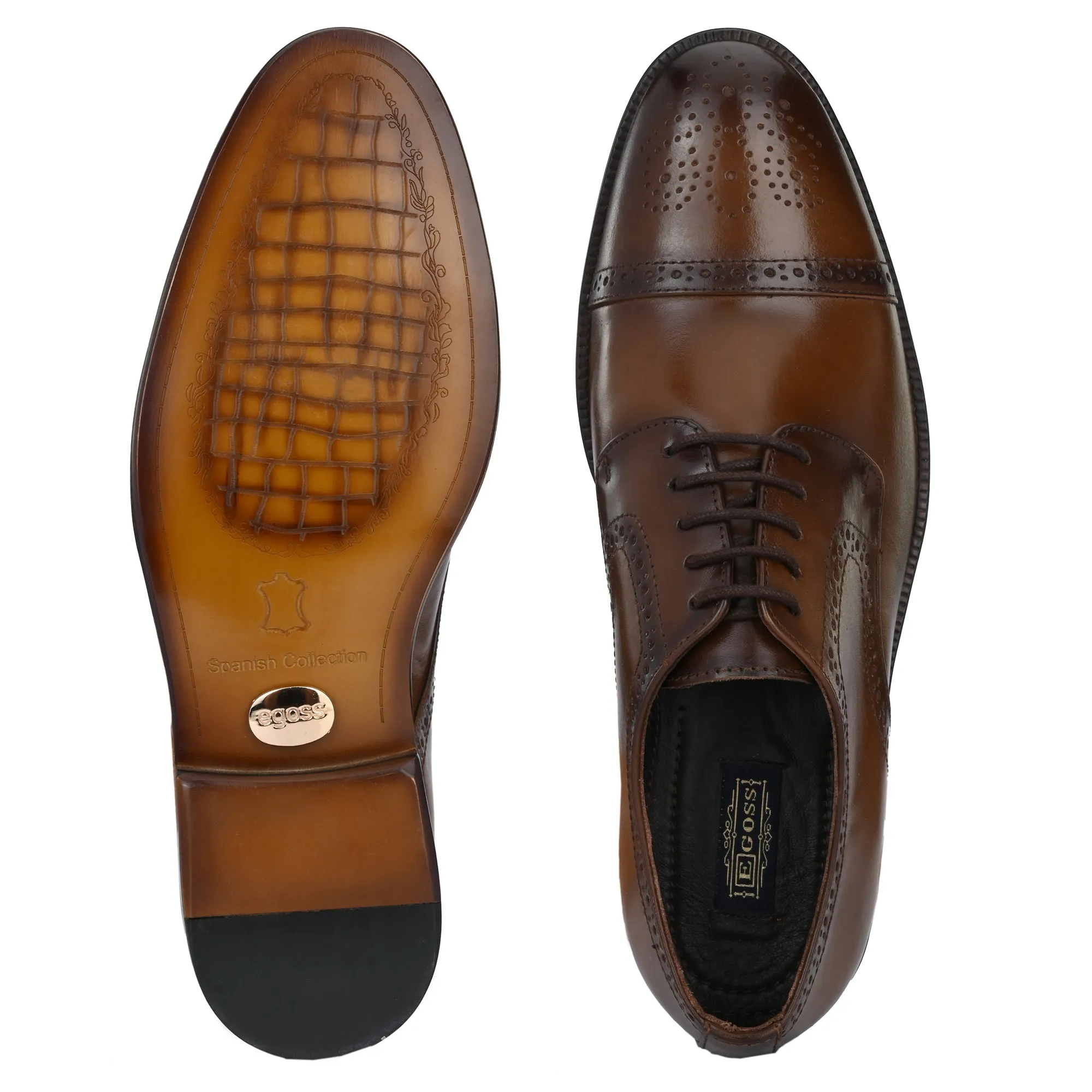 Egoss Formal Lace-Up Semi-Brogues For Men