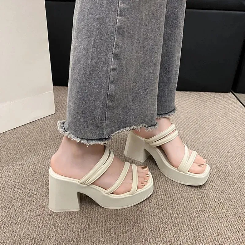 Elenora Square Heels Sandals