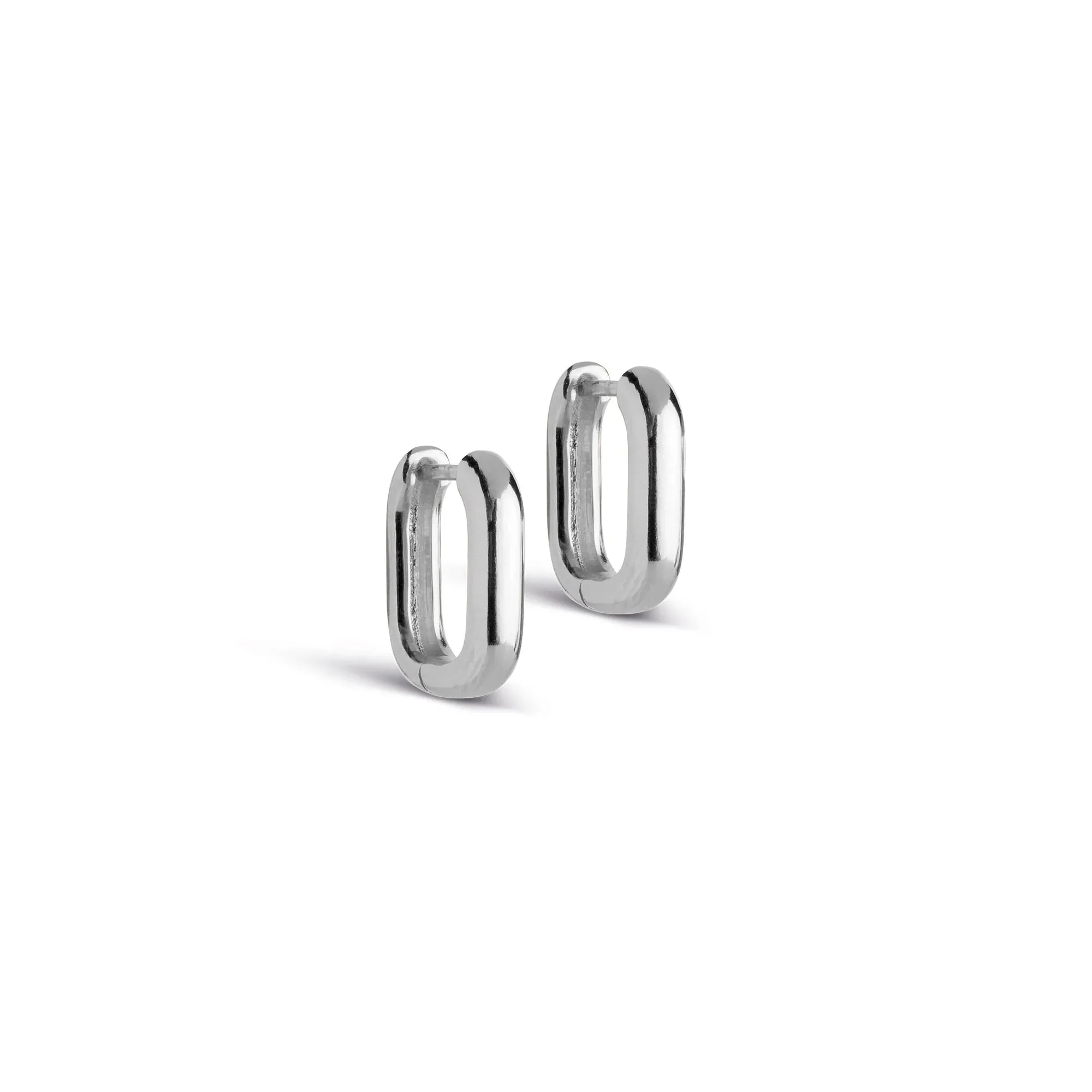 Enamel Copenhagen Square Hoops 15mm-Silver