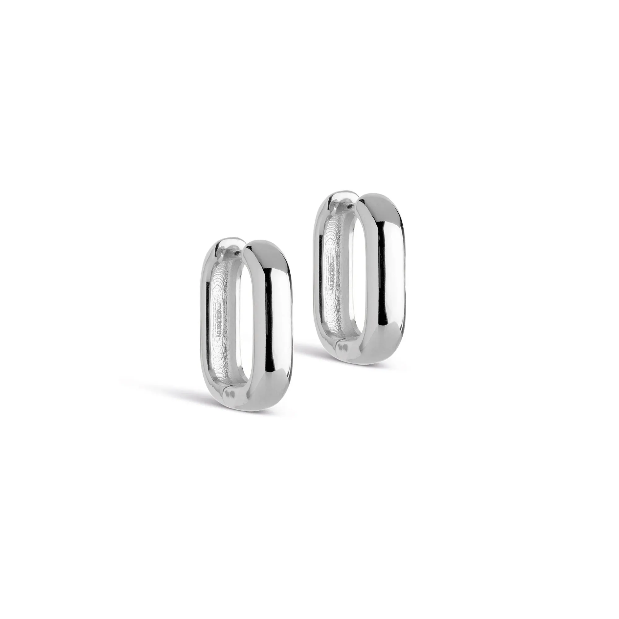 Enamel Copenhagen Square Hoops 18MM-Silver